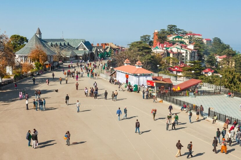 The ridge popular destiantion in Shimla in December