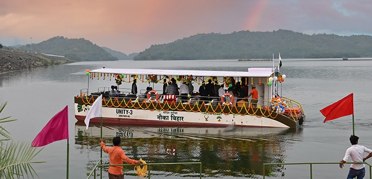 Take a boat ride on the Narmada River